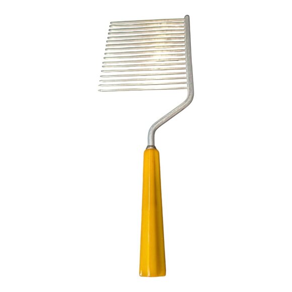 VTG Butterscotch Bakelite & Stainless Steel Meat Fork Cake Breaker Cheese Slicer - Picture 4 of 8